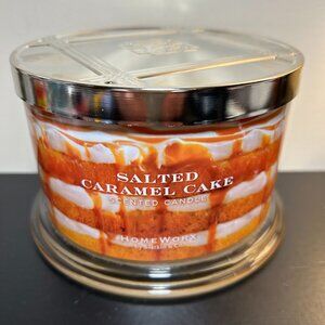 HomeWorx by Slatkin Salted Caramel Cake 4-Wick 18oz Candle NEW